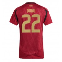 Camisa de time de futebol Bélgica Jeremy Doku #22 Replicas 1º Equipamento Feminina Europeu 2024 Manga Curta